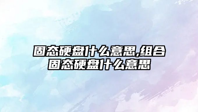 固態硬盤什么意思,組合固態硬盤什么意思