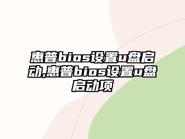 惠普bios設置u盤啟動,惠普bios設置u盤啟動項