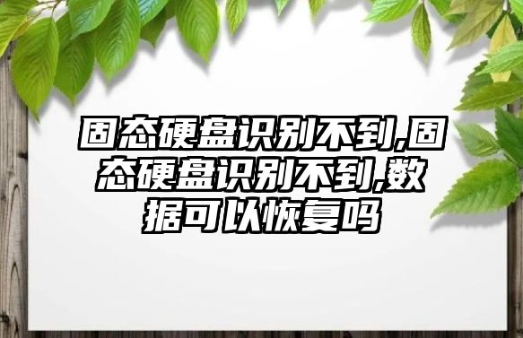 固態硬盤識別不到,固態硬盤識別不到,數據可以恢復嗎