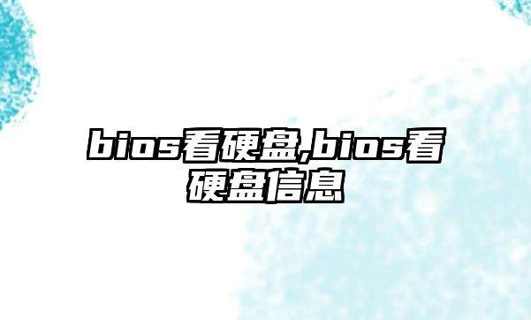 bios看硬盤,bios看硬盤信息