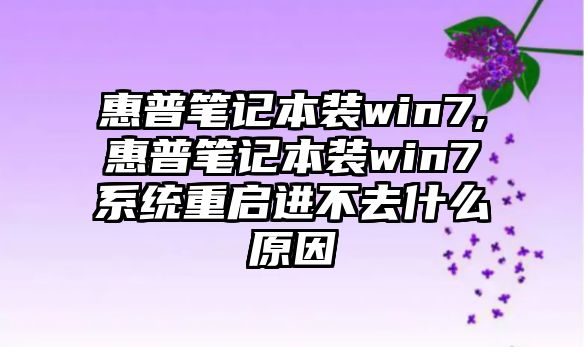 惠普筆記本裝win7,惠普筆記本裝win7系統重啟進不去什么原因