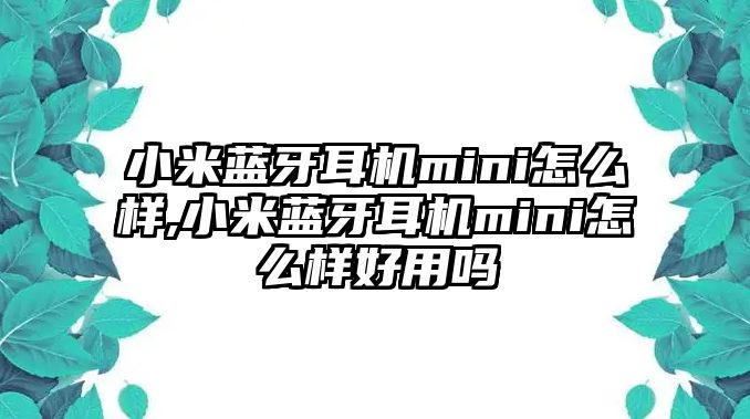 小米藍(lán)牙耳機(jī)mini怎么樣,小米藍(lán)牙耳機(jī)mini怎么樣好用嗎