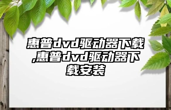 惠普dvd驅動器下載,惠普dvd驅動器下載安裝