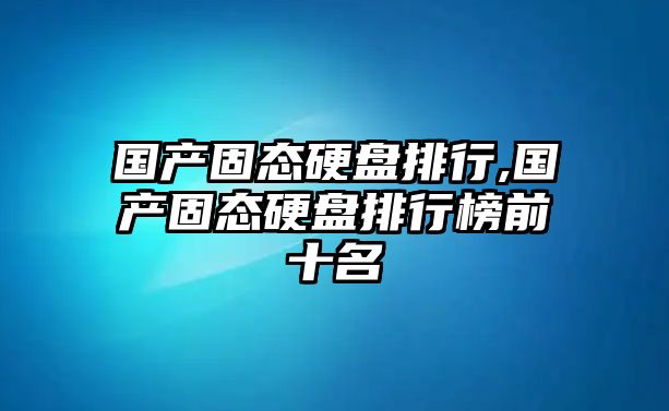 國產固態硬盤排行,國產固態硬盤排行榜前十名